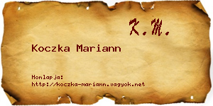 Koczka Mariann névjegykártya