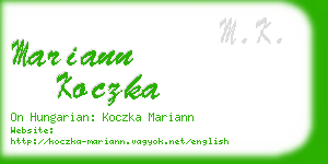 mariann koczka business card